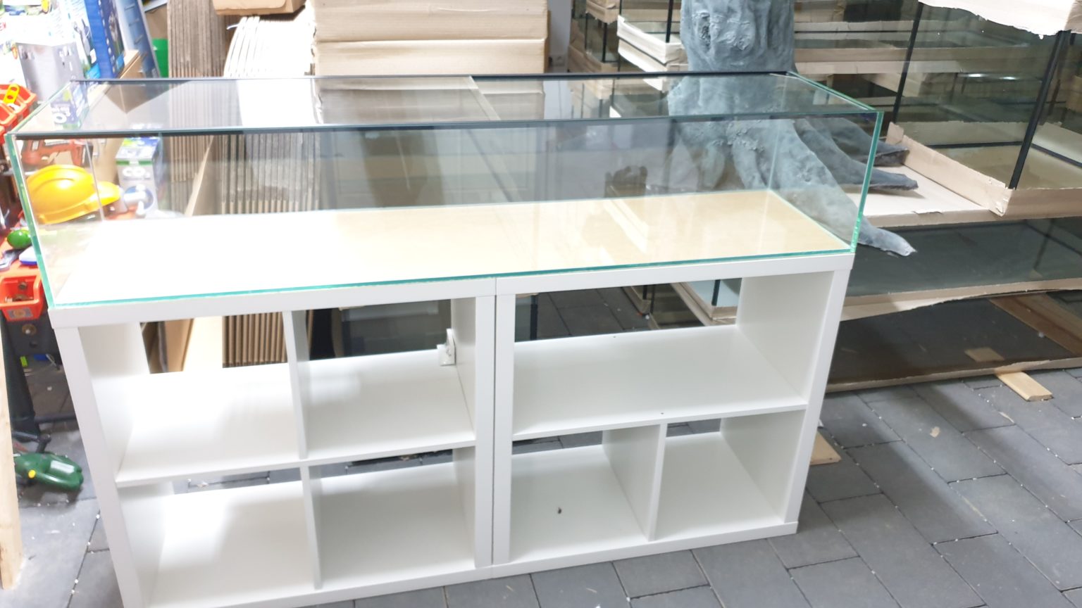 Aquarium 153x39x30cm (LxTxH) 180l für IKEA Kallax AMAZONASBECKEN.eu