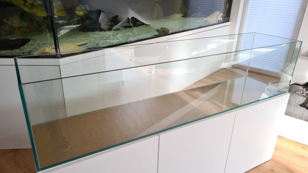 WeißglasAquarium 180x40x40cm (LxTxH) 288l für IKEA Besta auf Lager