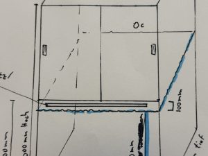 Terrarium 60x45x100cm (LxTxH) Wasserstand: 40cm Höhe, transparentes Silikon + 5 Lochbohrungen (nicht auf Lager)