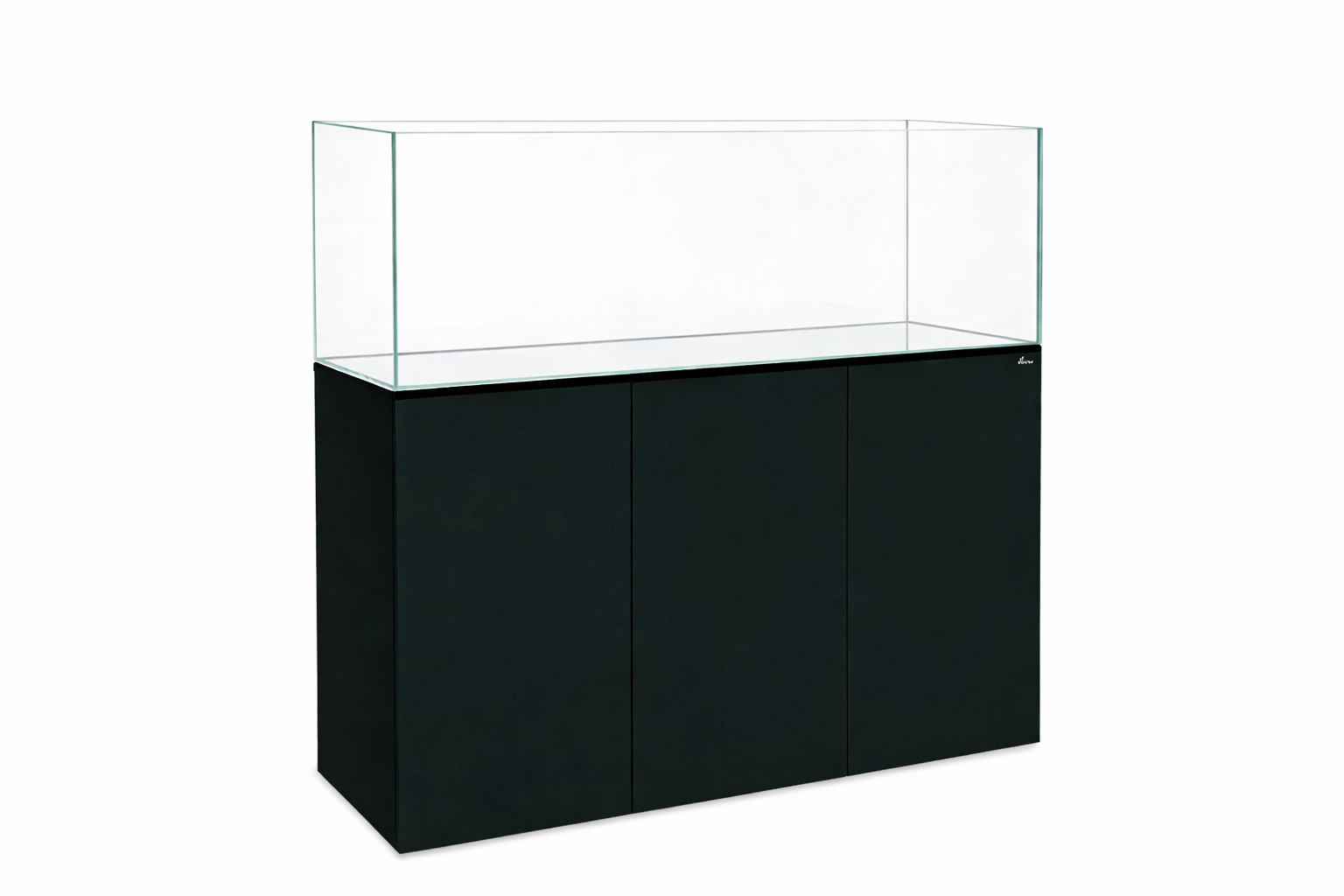 Aquatic-Kombination Weißglas-Aquarium-Komplettset 120x50x50 (LxTxH) 300l OHNE Abdeckung, Dekor: Schwarz matt (auf Lager in PLZ 31555)