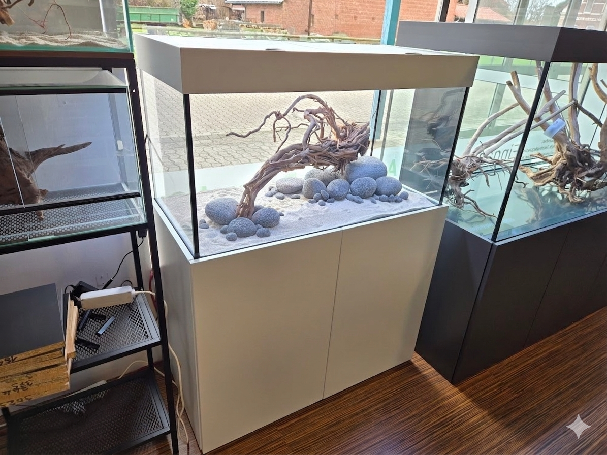 Individuell-Kombination 100x50x40cm (LxTxH) 200l mit Unterschrank und Abdeckung in Weiß, Schrank fertig montiert (Auf Lager in PLZ 31555)