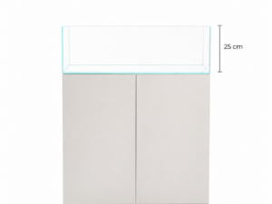 Aquatic-Kombination Weißglas-Aquarium-Komplettset 90x45x25 (LxTxH) 101l Weißglas OHNE Abdeckung, Dekor: Weiß matt (auf Lager in PLZ 31555)