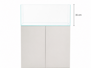 Aquatic-Kombination Weißglas-Aquarium-Komplettset 90x45x35 (LxTxH) 142l Weißglas OHNE Abdeckung, Dekor: Weiß matt (auf Lager in PLZ 31555)
