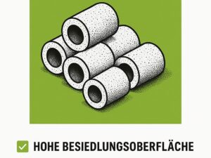 Sinterglasringe Bio-Filtermaterial sehr hohe Besiedlungsoberfläche -ähnlich wie Siporax-